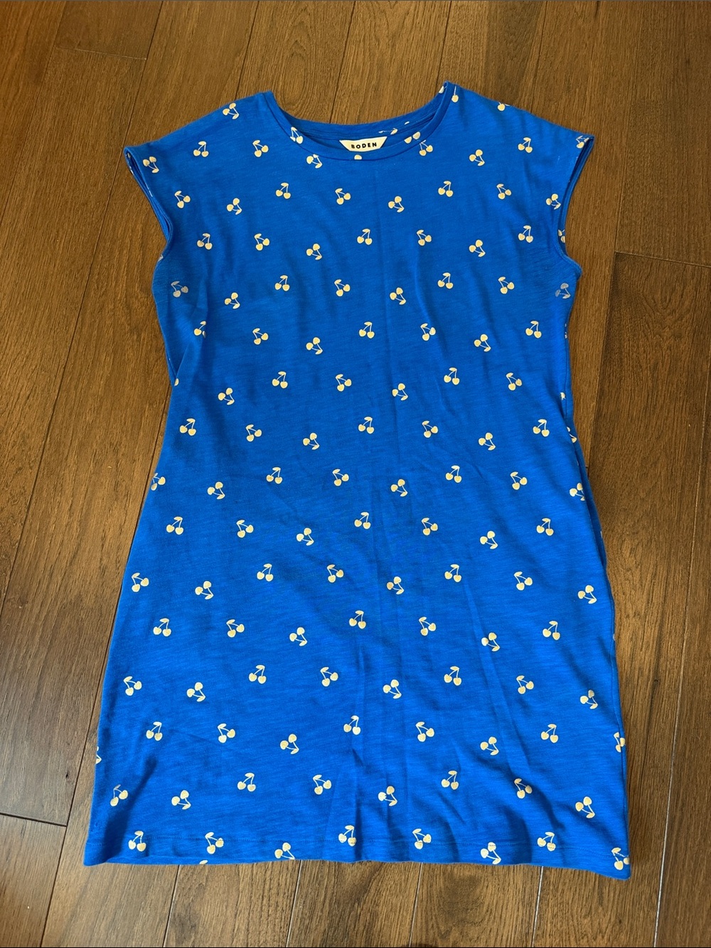 Bolden Blue Dress with Silver Cherry-Print Size 10 - C71-009